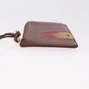 LOEWE x Studio Ghibli Calcifer Coin Purse Leather Brown Gold Auth 212494A-6