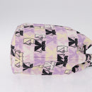 Miu Miu Pouch Canvas Pink Silver Auth 212496A-4