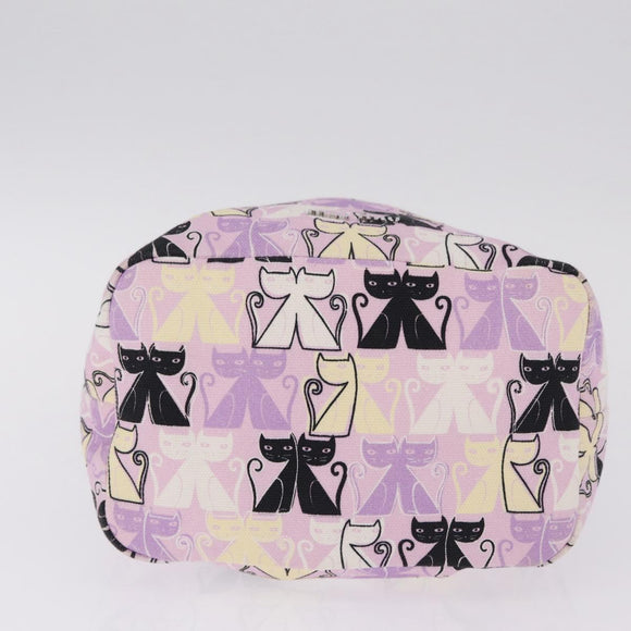Miu Miu Pouch Canvas Pink Silver Auth 212496A