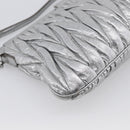 Miu Miu Matelasse Shoulder Bag Leather Silver Auth 212499V-13