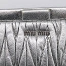 Miu Miu Matelasse Shoulder Bag Leather Silver Auth 212499V-14
