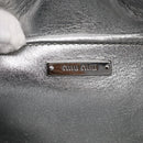 Miu Miu Matelasse Shoulder Bag Leather Silver Auth 212499V-15