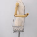 Miu Miu Matelasse Shoulder Bag Leather Silver Auth 212499V-22