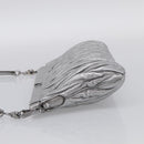 Miu Miu Matelasse Shoulder Bag Leather Silver Auth 212499V-4