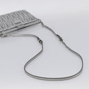 Miu Miu Matelasse Shoulder Bag Leather Silver Auth 212499V-7
