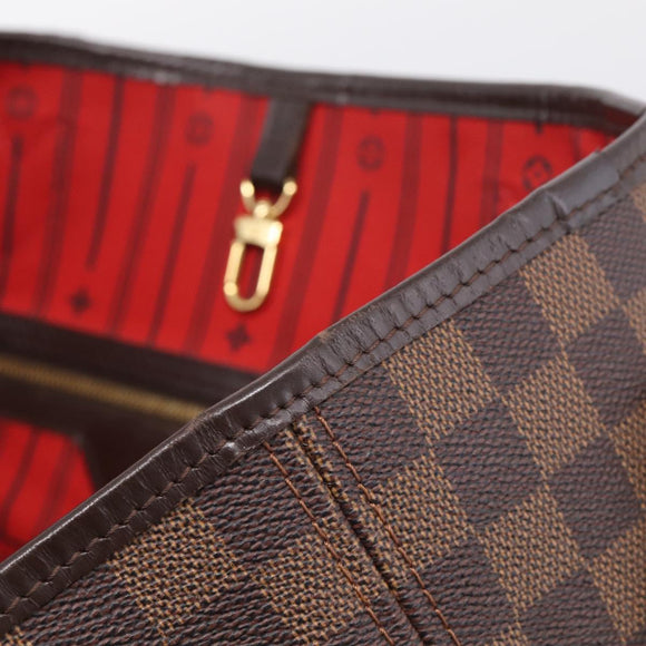 LOUIS VUITTON Damier Ebene Neverfull MM Tote Bag N51105 LV Auth 212501V