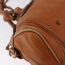 Chloe Paddington Hand Bag Leather Brown Gold Silver Auth 212505A-14