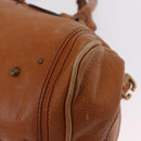 Chloe Paddington Hand Bag Leather Brown Gold Silver Auth 212505A-15