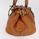 Chloe Paddington Hand Bag Leather Brown Gold Silver Auth 212505A-5