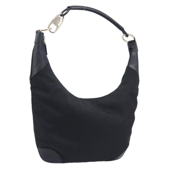 GUCCI Shoulder Bag Nylon Black Gold 001 4157 Auth 212507