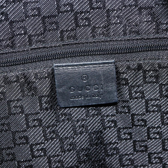 GUCCI Shoulder Bag Nylon Black Gold 001 4157 Auth 212507