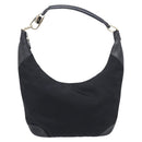 GUCCI Shoulder Bag Nylon Black Gold 001 4157 Auth 212507-2