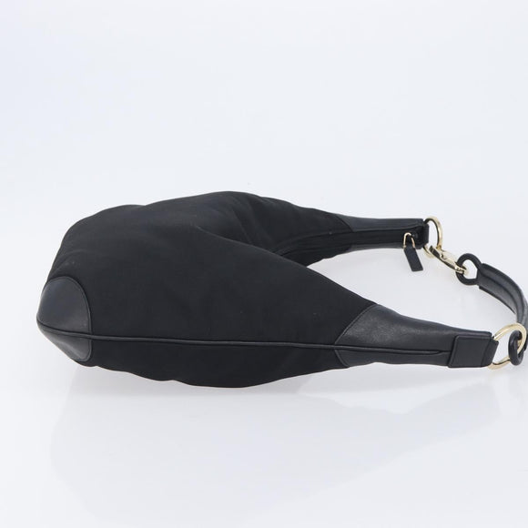 GUCCI Shoulder Bag Nylon Black Gold 001 4157 Auth 212507