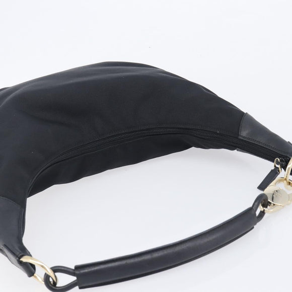 GUCCI Shoulder Bag Nylon Black Gold 001 4157 Auth 212507