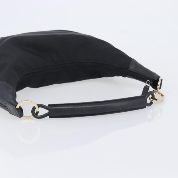 GUCCI Shoulder Bag Nylon Black Gold 001 4157 Auth 212507