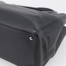 CHANEL 2.55 Executive Tote Bag Leather Black Silver CC Auth 212508SAV-12