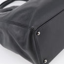 CHANEL 2.55 Executive Tote Bag Leather Black Silver CC Auth 212508SAV-13