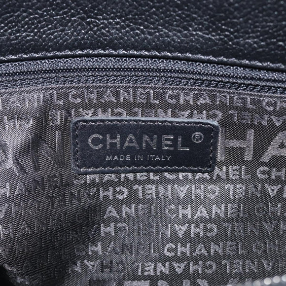 CHANEL 2.55 Executive Tote Bag Leather Black Silver CC Auth 212508SAV