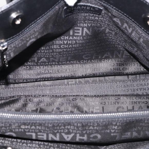 CHANEL 2.55 Executive Tote Bag Leather Black Silver CC Auth 212508SAV