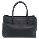 CHANEL 2.55 Executive Tote Bag Leather Black Silver CC Auth 212508SAV-3