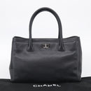 CHANEL 2.55 Executive Tote Bag Leather Black Silver CC Auth 212508SAV-30