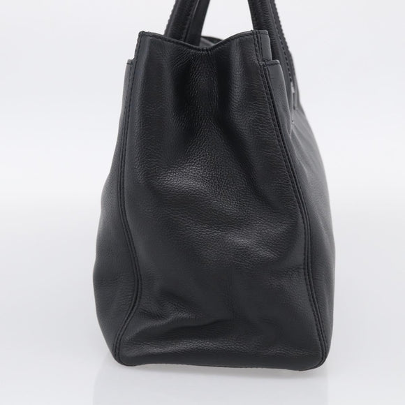 CHANEL 2.55 Executive Tote Bag Leather Black Silver CC Auth 212508SAV