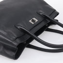 CHANEL 2.55 Executive Tote Bag Leather Black Silver CC Auth 212508SAV-6