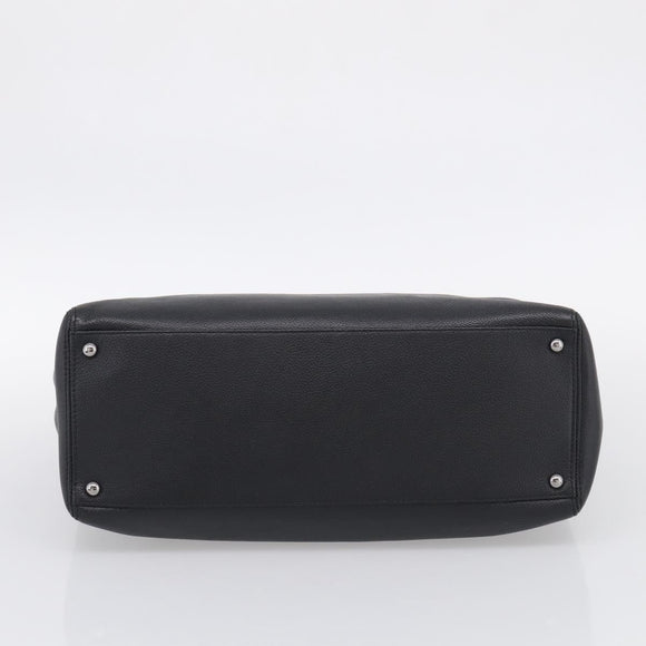 CHANEL 2.55 Executive Tote Bag Leather Black Silver CC Auth 212508SAV