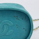 CHANEL Matelasse Vanity Shoulder Bag Lamb Skin Blue Gold CC Auth 212509-11