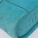 CHANEL Matelasse Vanity Shoulder Bag Lamb Skin Blue Gold CC Auth 212509-15