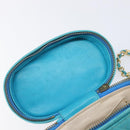 CHANEL Matelasse Vanity Shoulder Bag Lamb Skin Blue Gold CC Auth 212509-19