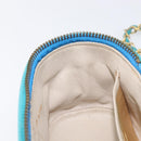 CHANEL Matelasse Vanity Shoulder Bag Lamb Skin Blue Gold CC Auth 212509-23