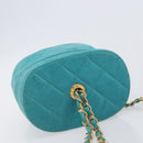 CHANEL Matelasse Vanity Shoulder Bag Lamb Skin Blue Gold CC Auth 212509-6