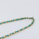 CHANEL Matelasse Vanity Shoulder Bag Lamb Skin Blue Gold CC Auth 212509-9