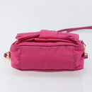PRADA Shoulder Bag Nylon Pink Gold Auth 212510A-10
