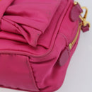 PRADA Shoulder Bag Nylon Pink Gold Auth 212510A-11