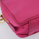PRADA Shoulder Bag Nylon Pink Gold Auth 212510A-14