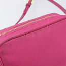 PRADA Shoulder Bag Nylon Pink Gold Auth 212510A-15