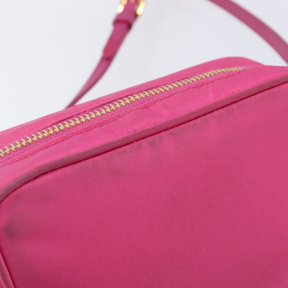 PRADA Shoulder Bag Nylon Pink Gold Auth 212510A