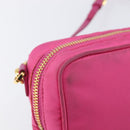 PRADA Shoulder Bag Nylon Pink Gold Auth 212510A-16