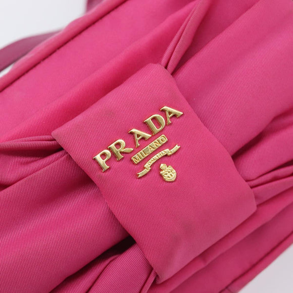 PRADA Shoulder Bag Nylon Pink Gold Auth 212510A