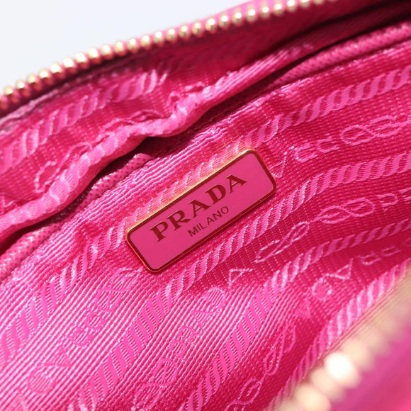 PRADA Shoulder Bag Nylon Pink Gold Auth 212510A