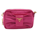 PRADA Shoulder Bag Nylon Pink Gold Auth 212510A-2