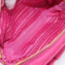 PRADA Shoulder Bag Nylon Pink Gold Auth 212510A-20