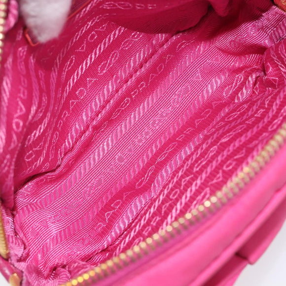 PRADA Shoulder Bag Nylon Pink Gold Auth 212510A
