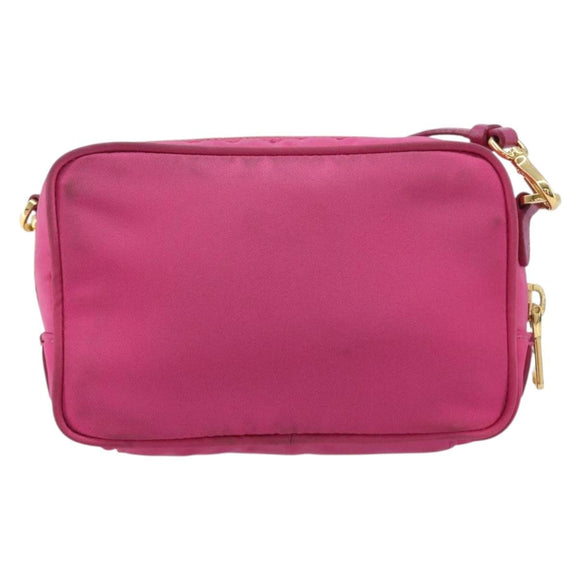 PRADA Shoulder Bag Nylon Pink Gold Auth 212510A