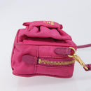 PRADA Shoulder Bag Nylon Pink Gold Auth 212510A-4