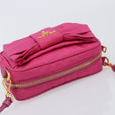 PRADA Shoulder Bag Nylon Pink Gold Auth 212510A-6