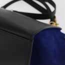 CELINE Trapeze Hand Bag Leather 2way Beige Gold Auth 212511V-15