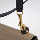 CELINE Trapeze Hand Bag Leather 2way Beige Gold Auth 212511V-16